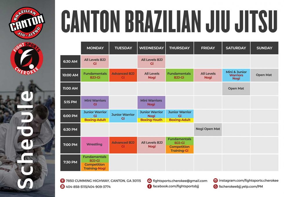 Schedule Canton Brazilian JiuJitsu